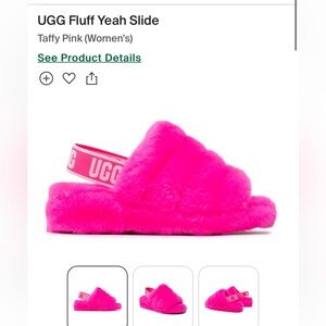 UGG Fluff Yeah Slide Taffy Pink Sheepskin Size 5